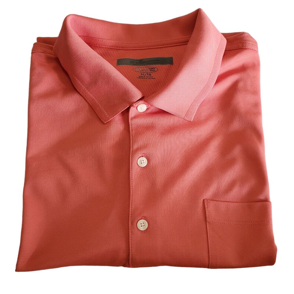 Greg Norman Play Dry Golf Polo Shirt XL Orange Salmon